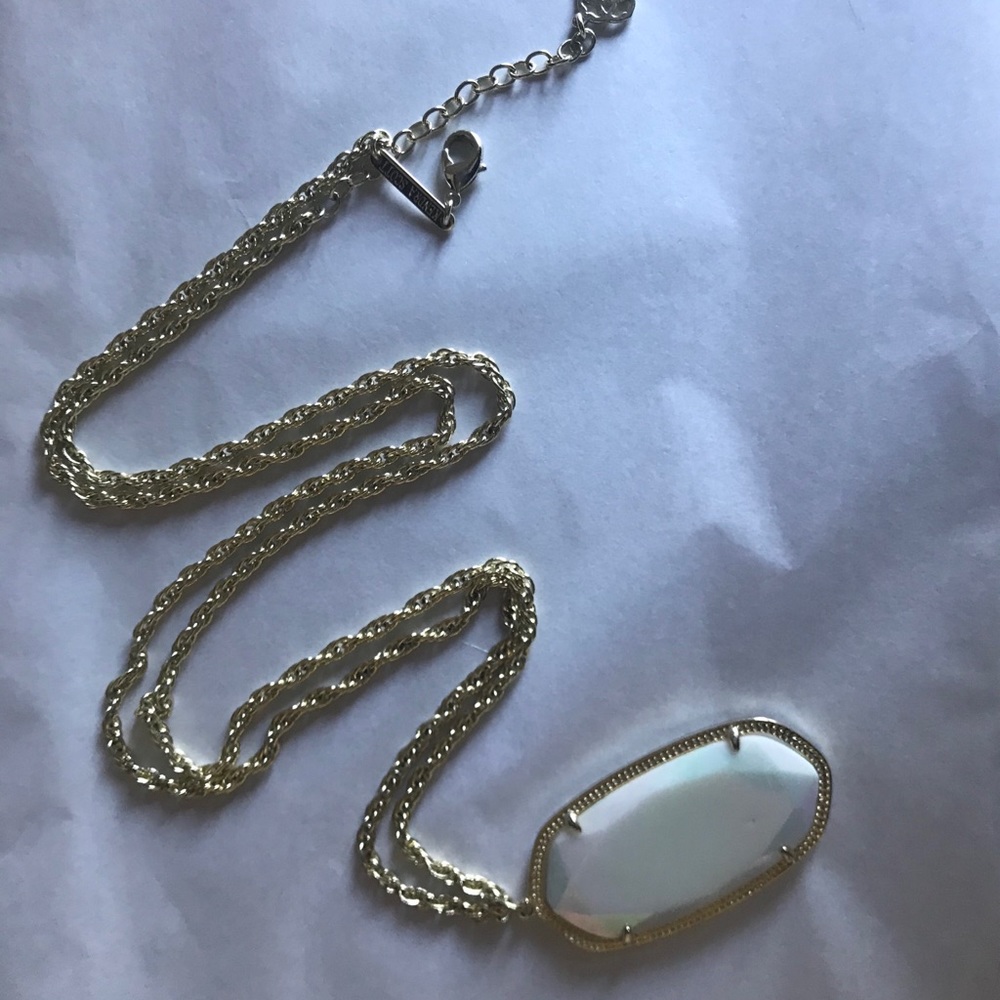 Kendra Scott Long White Pendant Necklace